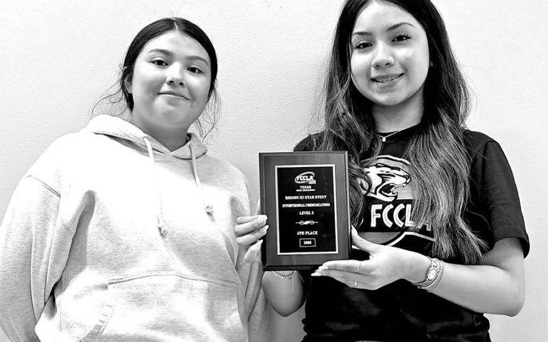 Joselyne Sandoval (left) and Ashley Garcia qualified for State with their project in Interpersonal Communications