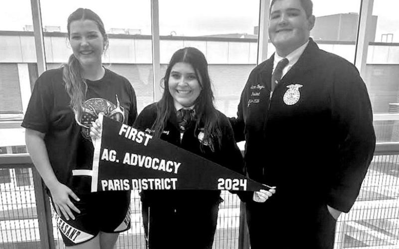 The Ag Advocacy team of (L to R) Karlee Rodgers, Jay’cee Alvarez, and Gunner Rodgers