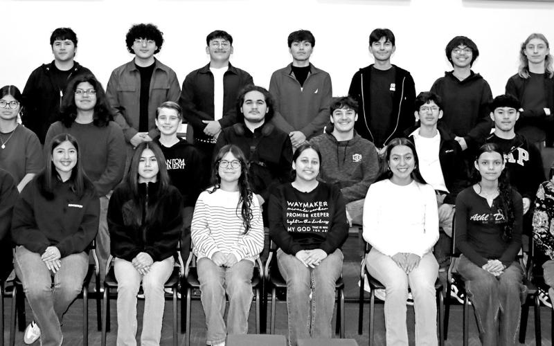 MPHS members of the All-Region Bands: First row (L to R) Ana’liece Guerrero, Monica Gutierrez, Jimena Aguado, Cindy Valle, Odalys Mejia, Sandy Farias, Nancy Gil, Evelyn Whisenhunt. Second row (L to R) Cielo Lopez, Joshua Pantoja, William Lashley, Jose Olivares, Isaac Jetton, Jesus Mata, Efrain Ramos, Makayla Mather. Third row (L to R) Aaron Robles, Dylan Cigarroa, Bruno DeLeon, Angel Farias, Bryan Garcia, Julian Chancellor, Dax Weatherly. Courtesy Photo