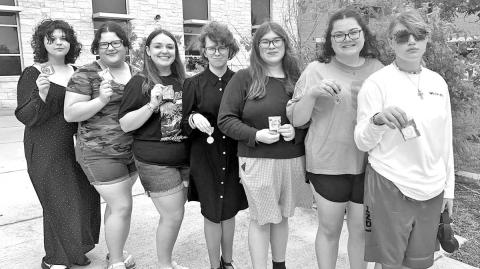 MPHS Choir UIL state medalists (L to R) Trista Madrid-Erwin, Danika Beckham, Kristina Tidwell, Sara Vanhoose, Bella Reyes, Alivia Newman, Emileigh Hobbs