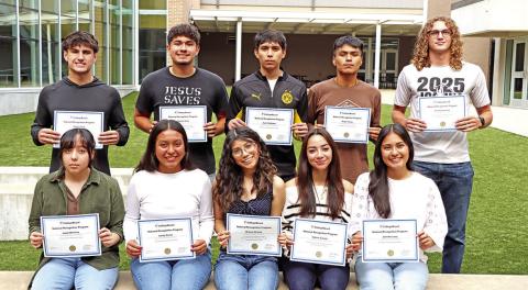 MPHS College Board National Recognition award winners. Front row (L to R) Jaydy Martinez, Sandy Farias, Brissia Alvarez, Valerie Cassio, Jennifer Luna Courtesy Photo