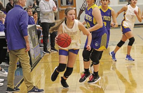 Kaylee Clay and the Harts Bluff Lady Bulldogs play at the James Bowie Tournament this weekend and will take on Pittsburg Monday evening. TRIBUNE PHOTO / QUINTEN BOYD