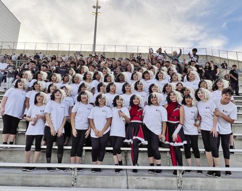 The Goin’ Gold Band reacts to the news that they had advanced to Area finals. COURTESY PHOTO