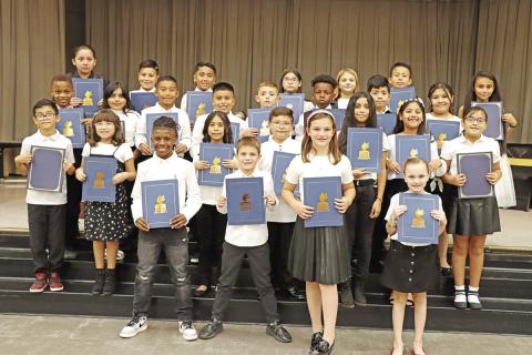 The new members of the E.C. Brice Chapter of the National Elementary Honor Society. COURTESY PHOTO