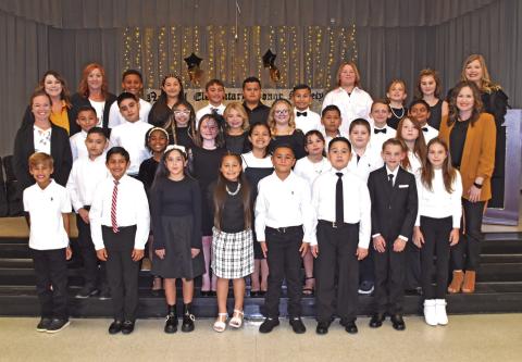 Sims NEHS 2023-2024: The new members of the Annie Sims Chapter of the National Elementary Honor Society. COURTESY PHOTO
