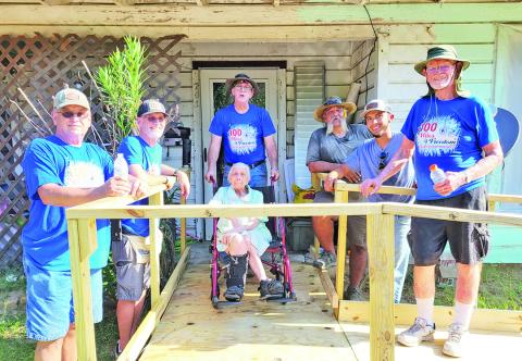 Volunteers with the Texas Ramp Project, Titus County branch pose on a finished ramp Photos Courtesy of Texas Ramp Project of Titus County