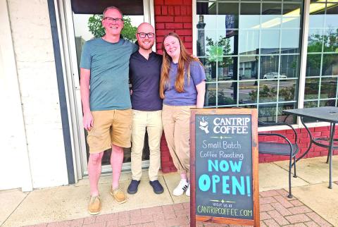 Cantrip Coffee roastery open to the public on the downtown square of Mt. Pleasant