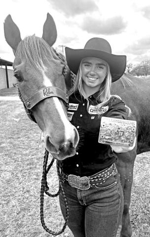 Congratulations to Kinley Lowry for qualifying Texas High School Rodeo Association State Finals in Abilene in Pole Bending. This is her 3rd consecutive year to qualify and she finished the 2024-2025 season as the senior reserve pole-bending champion. COURTESY PHOTO