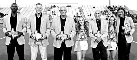 Pictured (L to R) Vernard Veasley, TJ Lawrence, Harris Brownlee, Tenley Marshall, Neal Hinson, Rylee Frederking, and Destiny Smith Courtesy Photo