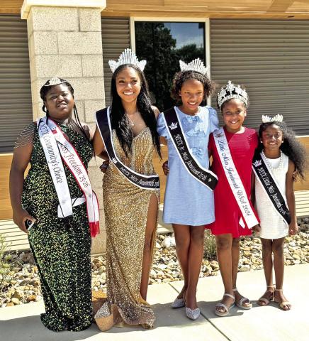 The winners of the 2025 NETX Miss Juneteenth pageant smiled and waved in the Mt. Pleasant Juneteenth celebration parade COURTESY PHOTO