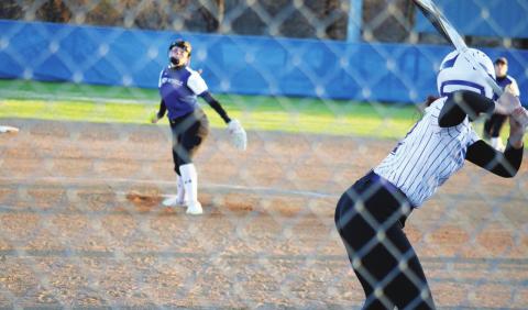 Addison Martin prepares to unleash a pitch during Friday’s game against Sulphur Bluff. PHOTO / AUDREY BRITTAIN