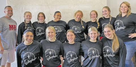 Front Row, pictured left to right: Cailyn Johnson, Mackenzie Bowers, Hadley Kump, Kaylee Tompkins, Abigail Thrapp. Back Row, pictured left to right: Assistant Coach Cody Morris, Hannah Rhea, Kayda White, Soraya Solis, Varsity Manager Makaylee Montgomery, Ella Waldon, Keira Hawkins, Head Coach Bretley Beasley. COURTESY PHOTO