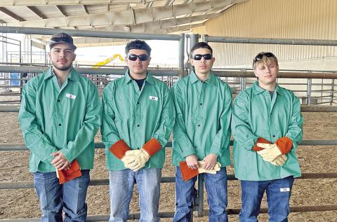 Fastest Torch Cutting Contest participants (L to R) Ricardo Barboza, Miguel Martinez, Aidyn Botello, Jagger Moss