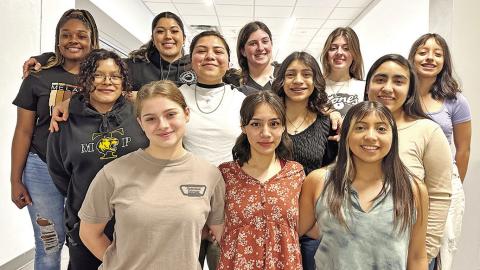 MPHS Lady Tiger Powerlifting Regional qualifiers. From left: (1st row L to R): Jordan West, Araceli Landaverde, Dori Macedo. (2nd row L to R): Alexandra Martinez, Nayeli Jaimes, Jasmine Landaverde, Xitlaly Sanchez. (3rd row L to R): Saniya Milton, McKinsee Oviedo, Jenna Cook, Zoe Zittel, Karen Hernandez. Not pictured: Audrie Mendoza COURTESY PHOTO