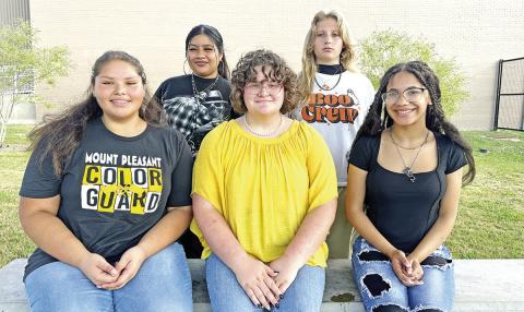 The Mount Pleasant High School Concert Choir recently selected officers for the 2023-2024 school year. Pictured are (front row L to R) Vice-President Leticia Willis, President Grace Zittel, Secretary Onystie Gamble and (back row L to R) Stage Manager Lesly Flores and Photographer Trixz Kimball COURTESY PHOTO