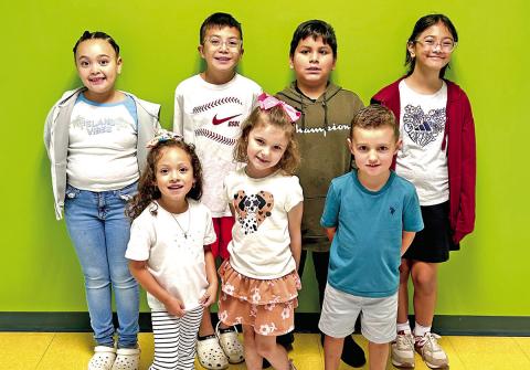 From left to right: Top Row- Harley Garcia (2nd), Jay Zuniga (5th), Dante Garcia (3rd), Kylie Cobb (4) Bottom Row-Yaretzy Garcia (Kinder), Tori Ruth Hanna (1st), Phoenix Smith (preK). Congratulations to our Students of the Month—you are leading the way and showing the true Bulldog spirit! Courtesy Photo