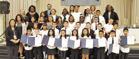 The members of the 2023-2024 Campbell-Edwards-White NEHS Chapter of Vivian Fowler Elementary School COURTESY PHOTO