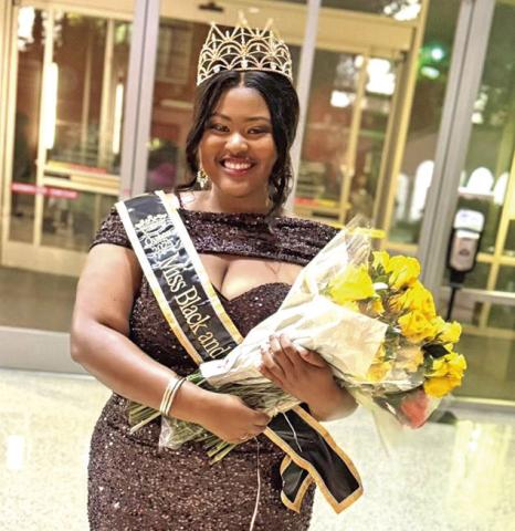 Kiara Rundles poses for a photo after being crowned at UT Austin competition Photo courtesy of Karrie Hargrave