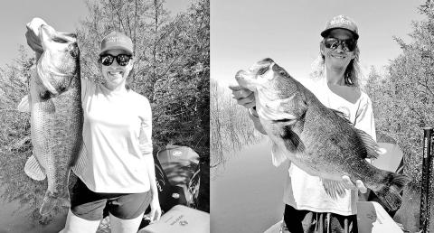 Fishing traffic on Texas’ newest lake has slowed and bass appear to have become more educated since it’s opening in mid-April, but reports of solid catches continue to trickle in. Fishing guide Brandon Dillard steered Jackie Levy (left) and Garrett Gibson to these beauties earlier this month. (Photo courtesy Brandon Dillard) COURTESY PHOTO / MATT WILLIAMS