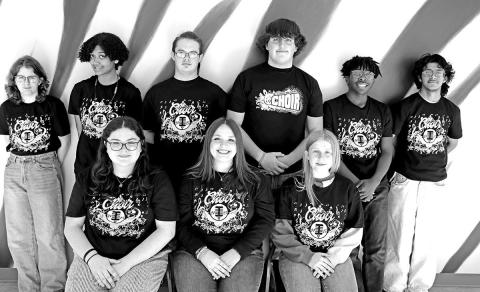 Mount Pleasant High School Choir Area qualifiers – Front L to R: Alivia Newman, Kristina Tidwell, Mattie Merriman. Back L to R: Sara Vanhoose, Peyton Robinson, Dakota Williams, Daniel Kimbrough, Axavier Anderson, Hector Sierra-Rosales COURTESY PHOTO