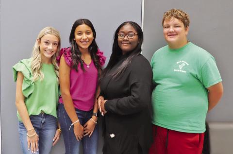 MPHS 2023-24 Freshman Class Officers (L to R): Carly Horn, Dalia Balderas, Khloe Cooper, Carson Bell