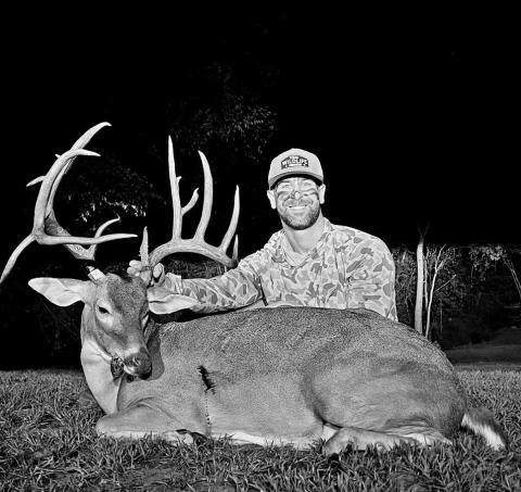 Several hunters were after this remarkable Gregg County 12 pointer, but Blake Williams ultimately cracked the code on October 5 with a crossbow. The free-ranging buck gross scores 181 B&amp;C inches and is sure to be among the non-typicals taken in the Pineywoods this season. Another local hunter, Michael Britt, spent 69 days in an archery blind last season trying to take the buck, but never laid eyes on the animal a single time. COURTESY PHOTO / BLAKE WILLIAMS