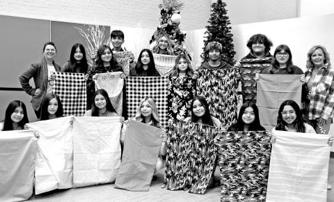 MPHS Fashion Design students sew pillowcases for U.S. Military