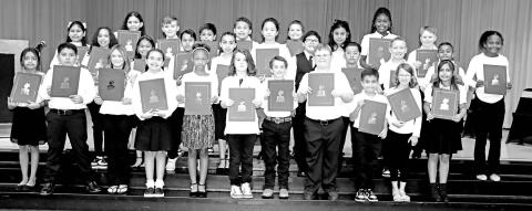 The new members of the E.C. Brice Chapter of the National Elementary Honor Society. COURTESY PHOTO