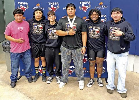 MPHS State Powerlifting participants (L to R) Jose Gonzalez, Daniel Castillo, Jesus Mata, Abraham Buenrostro, Isaiah Shepherd, Bruno Deleon