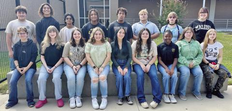 MPHS members of the All-Region Choir (L to R): 1st row Sara Vanhoose, Hope Powell, Kristina Tidwell, Maleah Duenez, Madison Zepeda, Alivia Newman, Aaliyah Gholston, Bella Reyes, Mattie Merriman. 2nd row Daniel Kimbrough, Taitus Chong, Hector Sierra-Rosales, JaColby Turner, Jacori Turner, Clayton Miller, Emi Hobbs, Harley Martin COURTESY PHOTO