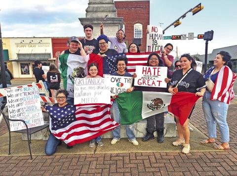 Titus Co. residents of all backgrounds came together for the peaceful protest downtown on Feb. 8 TRIBUNE PHOTO / NICOLE KIMBALL