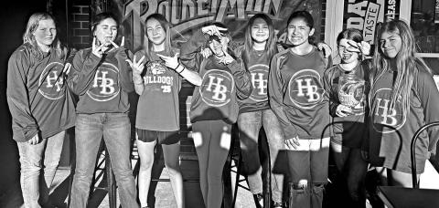 (L to R) Jaeda Scott, Jacqueline Cammarrillo, Lexi Graves, Brooklyn Minefee, Daeleen Hernandez, Jaelle Rocha, Lilliana King, McKaelah Segura, Riley Gardner (missing), and Jaycee Rocha (missing) are being led by John King (J.C.) and assisted by JoBen Graves and Andres Rocha. TRIBUNE PHOTO / MICHAEL S. MCCRACKEN