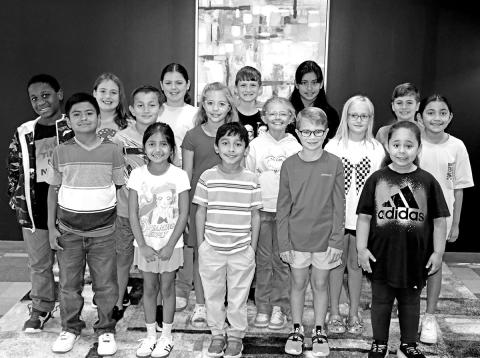 Annie Sims Elementary School Academic Rodeo winners: 1st row (L to R) Elias Ortiz, Abigail Villarruel, Darwin Vanegas, Liam Litke, Melody Holguin. 2nd row (L to R) Andru Braxton, Elijah Cates, Evelyn Buchanan, MJ Cluley, Clara Randle, Camila Castro. 3rd row (L to R) Jay’lyn Litchfield, Kate Foster, Ian Keahey, Ericka Yanez Martinez, Tate Latiolais
