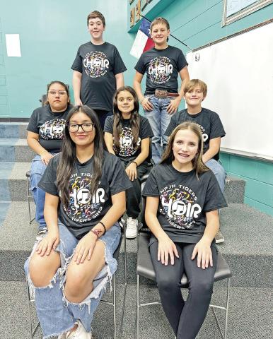 1st row (L to R) Evie Dominguez, Emily Crabb; 2nd row (L to R) Manny Almeida, Esmirna Hernandez, Austin Whisenhunt; 3rd row (L to R) CJ Quinn, Brian Derrick; Not pictured Ella Rosewell COURTESY PHOTO