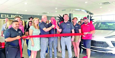 On Friday, Sept. 6, the red ribbon was snipped and Toliver Buick GMC officially opened its doors. Their new location is at 2739 W. Ferguson Road in Mount Pleasant. COURTESY PHOTO / MOUNT PLEASANT CHAMBER OF COMMERCE