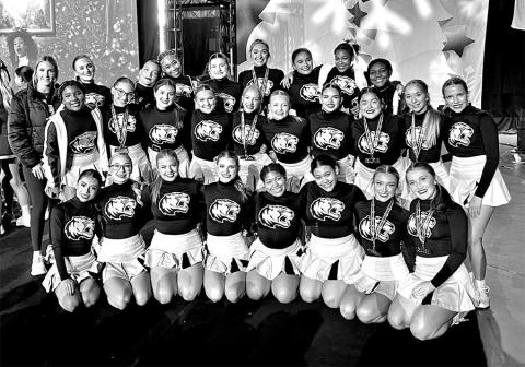 The Mount Pleasant High School Cheerleaders at the NCA State of Texas Championshi