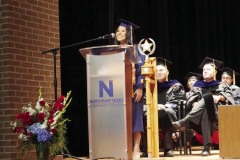 Yara Maldonado delivers the student response address. COURTESY PHOTOS