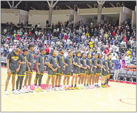 The Mount Pleasant Tigers made their fourth trip to the regional tournament in the last five years this past weekend when they took on fifth-ranked Frisco Memorial at Garland’s Curtis Culwell Center. The Tigers battled, but fell to the hot-shooting Warriors, 72-54. TRIBUNE PHOTO / QUINTEN BOYD