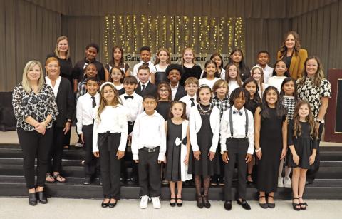 The new members of the Annie Sims Chapter of the National Elementary Honor Society. COURTESY PHOTO