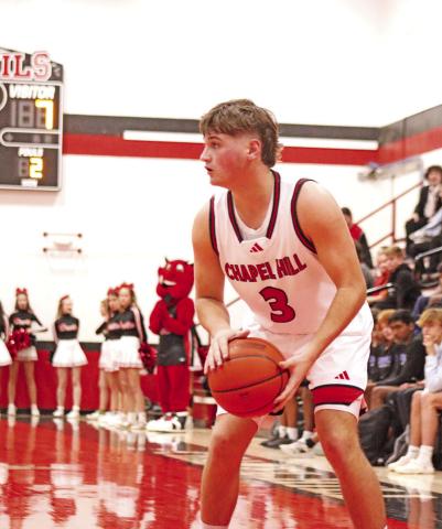 Chapel Hill’s Rhett Barley (3) gets ready to put up a 3-point shot during last week’s win over visiting Sunnyvale.