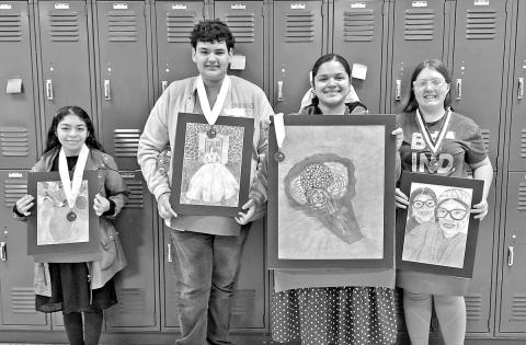 MPJH VASE medalists (L to R) Kaley Magallon, Axel Garcia, Ana Martinez, and Kaleigh Morris