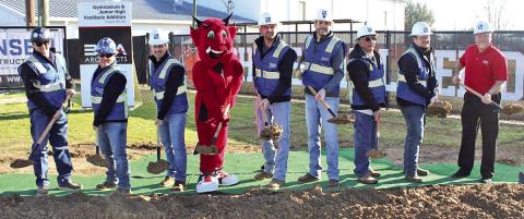 Stansell Construction poses with shovels during the groundbreaking for Chapel Hill ISD’s bond projects COURTESY PHOTOS / CHAPEL HILL ISD