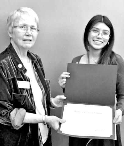 Brissia Alvarez (right) with DAR representative Mavis Brush Courtesy Photo