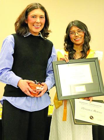 MPHS Valedictorian with honored teacher Gabrielle Robbins Courtesy photos