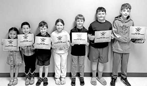Left to right: PreK Sophia Suarez, Kindergarten Giovanni Perez, 1st Lucas Spigener, 2nd Declan Senn, 3rd Aubrey Spigener, 4th Bowen DeLoach, 5th Adrian Bonney Courtesy Photo