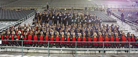 The UIL State qualifying Goin’ Gold Band and Colorguard. COURTESY PHOTO