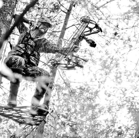 Hunting from elevated tree stands is a great way to help beat the whitetail’s keen eyesight and sense of smell, but hunters should always take safety measures to prevent unexpected falls. Wearing a safety harness that is properly attached to a safety line like the Hunter Safety Systems Lifeline is always advised when hunting above ground. (Photo courtesy of Hunter Safety Systems)