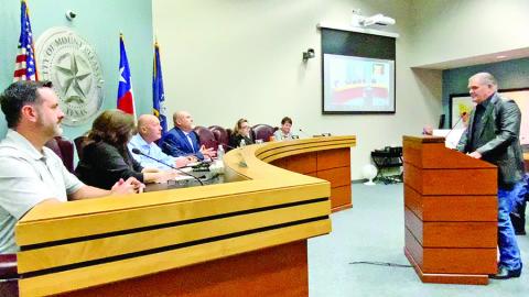 Mt. Pleasant city council listens to a frustrated citizen about the longevity pay decision TRIBUNE PHOTO / NICOLE KIMBALL