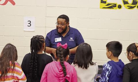NTCC College Navigator Ja’Quacy Minter tells students about the opportunities at Northeast Texas Community College COURTESY PHOTO