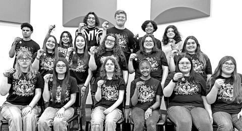 MPHS Choir solo medalists – First row (L to R) Emi Hobbs, Esmirna Hernandez, Sara Vanhoose, Aaliyah Gholston, Elizabeth Liera, Bella Reyes. Second row (L to R) Kristina Tidwell, Madison Zepeda, Danika Beckham, Alivia Newman, Maleah Duenez. Third row (L to R) Joey Dunn, Alexandra Hernandez, Taitus Chong, Preston Arnold, Peyton Robinson, Trista Madrid-Erwin COURTESY PHOTO